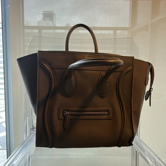 Celine Olive Green Leather Mini Luggage Tote - Picture 15 of 16